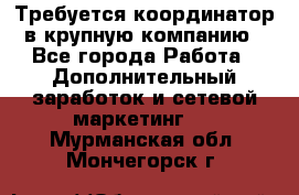 Требуется координатор в крупную компанию - Все города Работа » Дополнительный заработок и сетевой маркетинг   . Мурманская обл.,Мончегорск г.